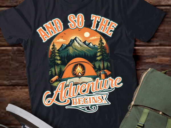 And so the adventure begins adventure book camping t-shirt ltsp