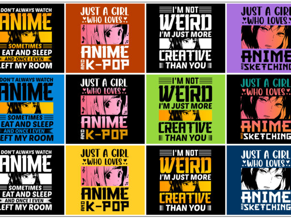 Anime t-shirt design bundle