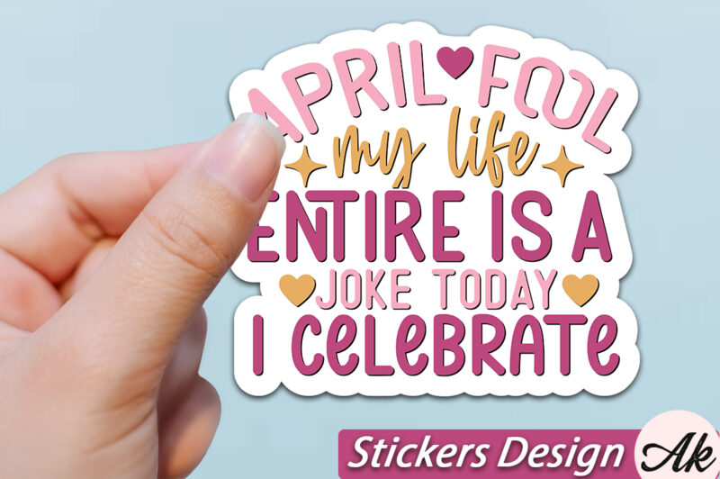 Retro April Fools Day Stickers SVG Bundle