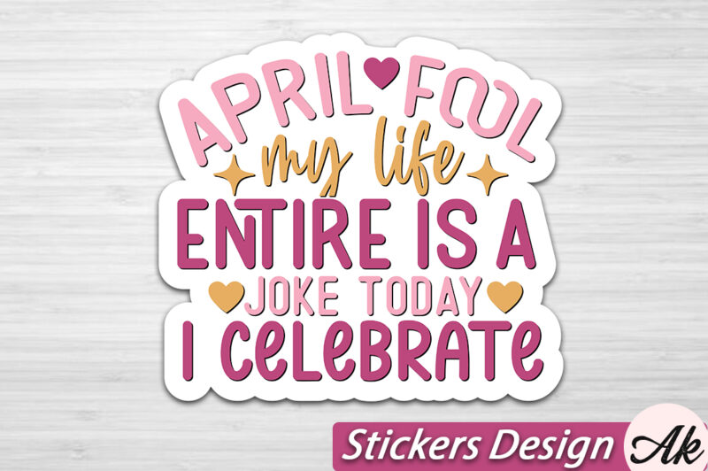 Retro April Fools Day Stickers SVG Bundle