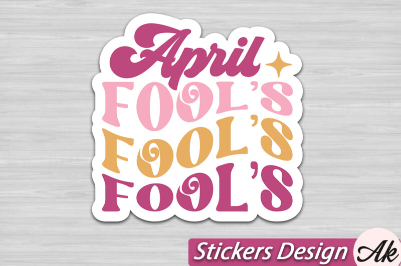 Retro April Fools Day Stickers SVG Bundle