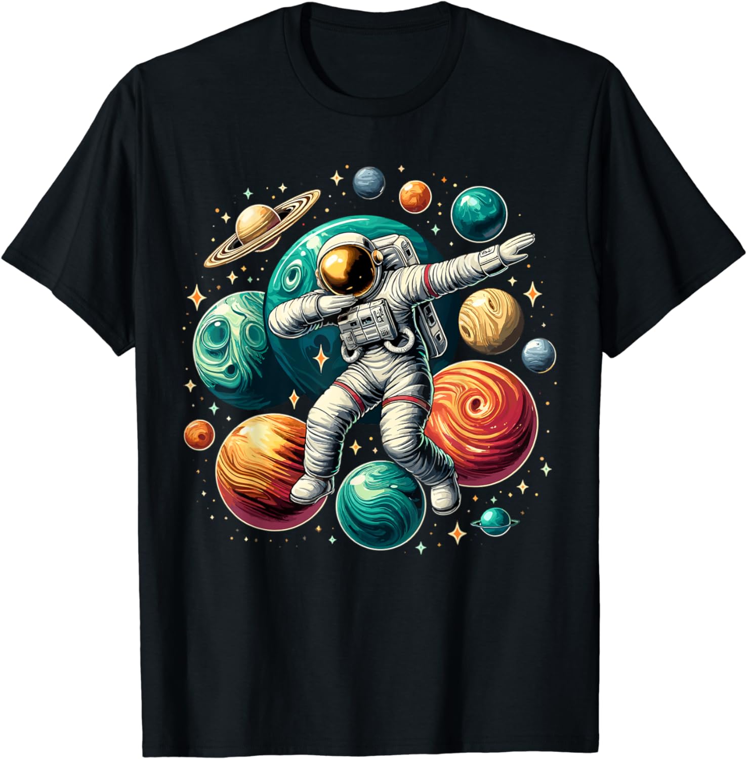 Astronaut Dabbing Planets Astronaut Science Space T-Shirt - Buy t-shirt ...