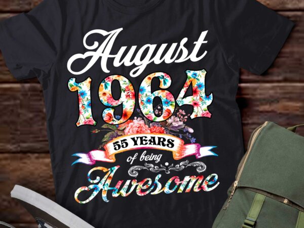 August 1964 55 years of being awesome 55th birthday t-shirt ltsp