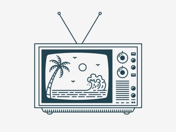 Vintage television summer t shirt vector art