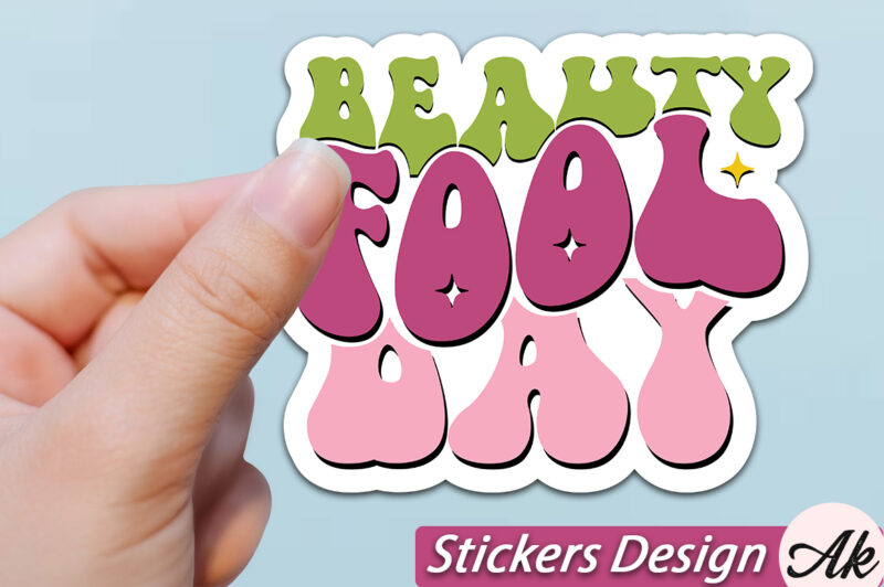 Retro April Fools Day Stickers SVG Bundle