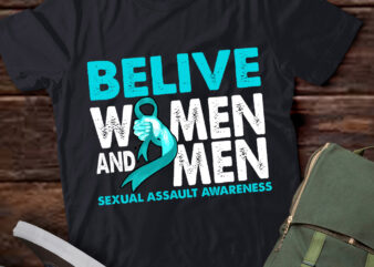 Belive Women & Men Sexual Assault Awareness Ribbon T-Shirt LTSP