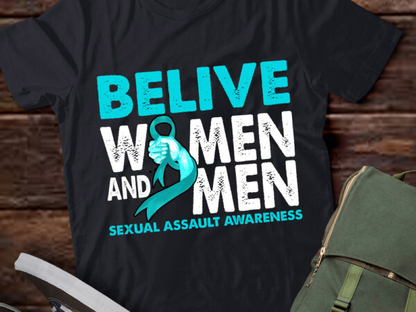 Belive women & men sexual assault awareness ribbon t-shirt ltsp