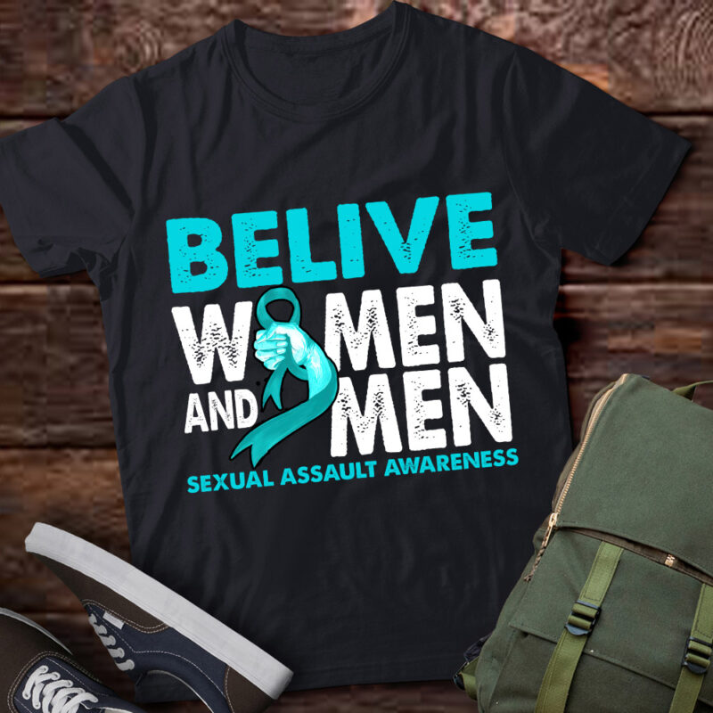 Belive Women & Men Sexual Assault Awareness Ribbon T-Shirt LTSP