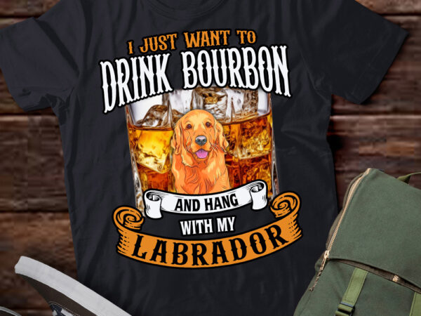 Bourbon whisky fan labrador owner dog lover t-shirt1