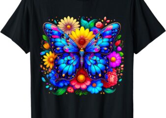 Butterfly and Flowers T-Shirt