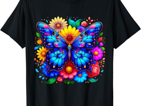 Butterfly and flowers t-shirt