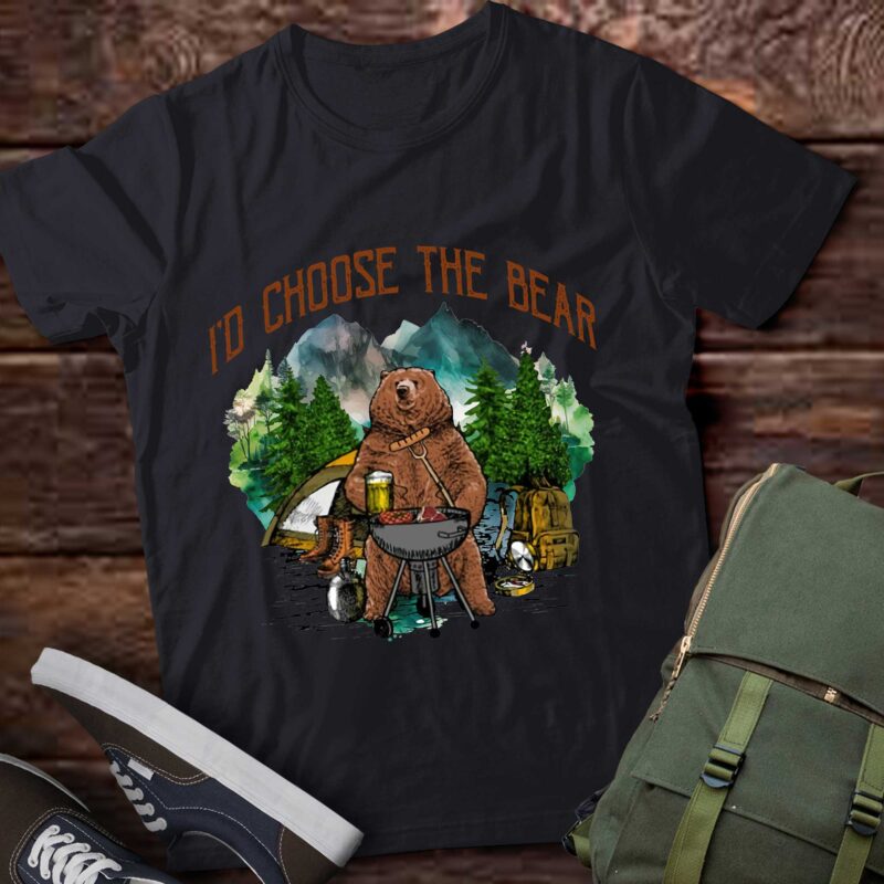 Camping I_d Choose The Bear T-Shirt ltsp