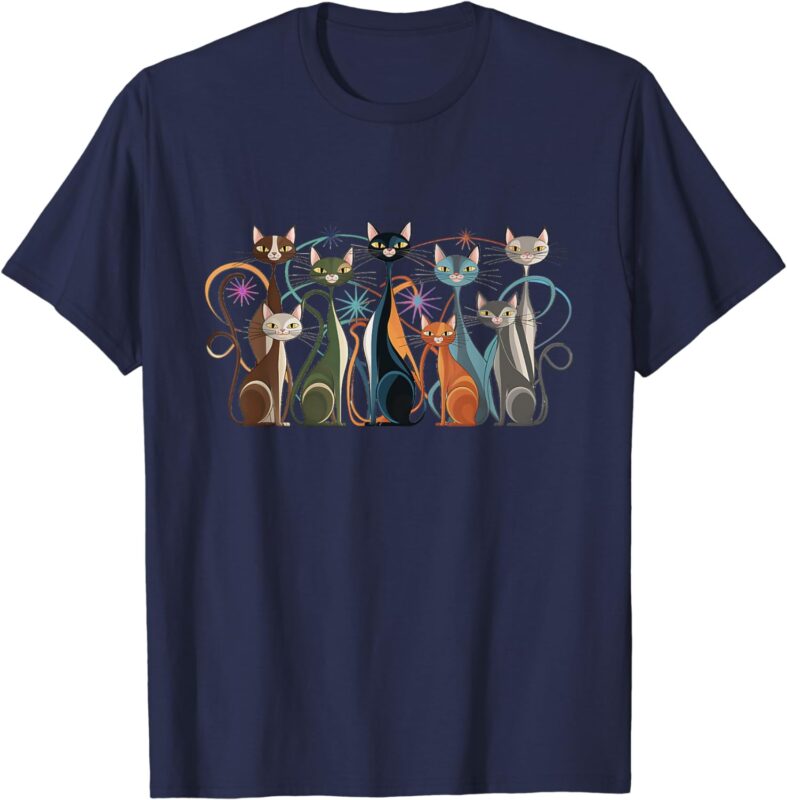 Cat Vintage Retro Mid-Century Modern Look Cats 50s 60s Style T-Shirt
