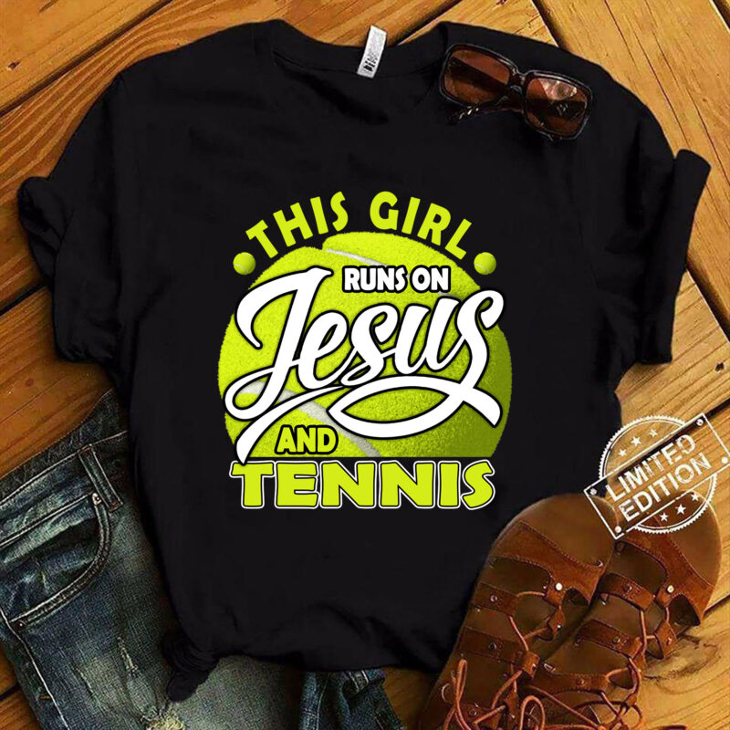 Christian Tennis Art For Girls Women Tennis Player T-Shirt ltsp