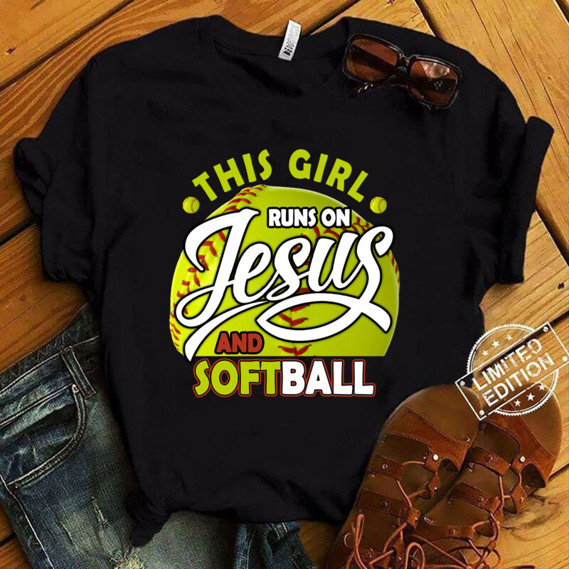 Christian softball Art For Girls Women softball Player T-Shirt ltsp