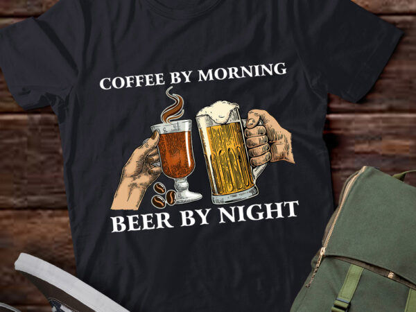 Coffee by morning, beer by night funny t-shirt ltsp