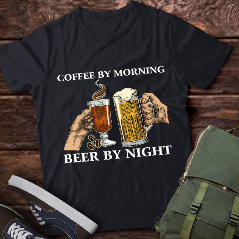 Coffee by Morning, Beer by Night Funny T-Shirt ltsp