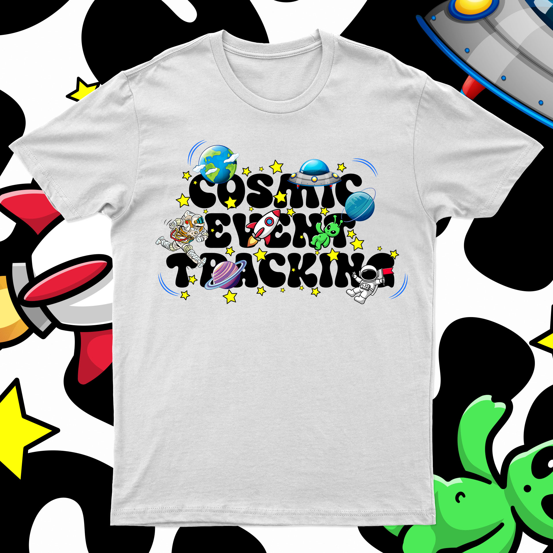 Chart the Cosmos: Exclusive Cosmic Event Tracking T-Shirt Design ...