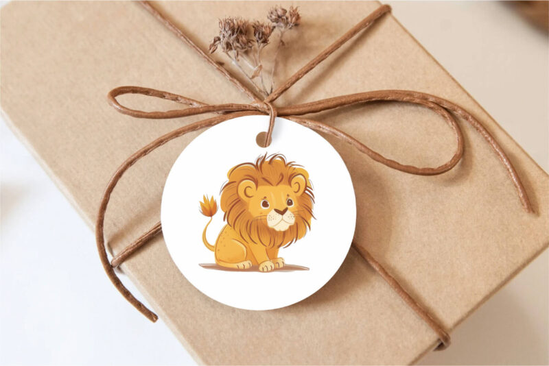 Cute cartoon lions 01. TShirt Sticker.