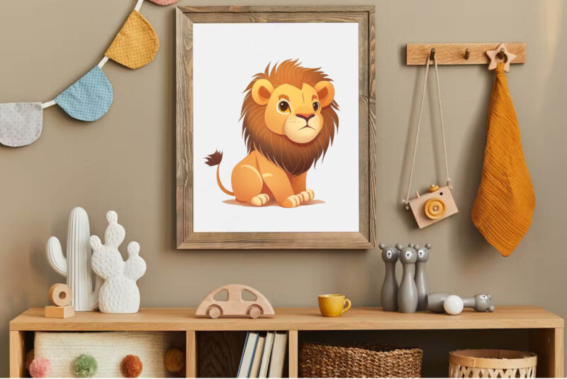 Cute cartoon lions 01. TShirt Sticker.