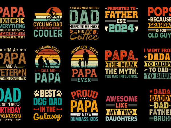 Dad father’s day t-shirt design bundle