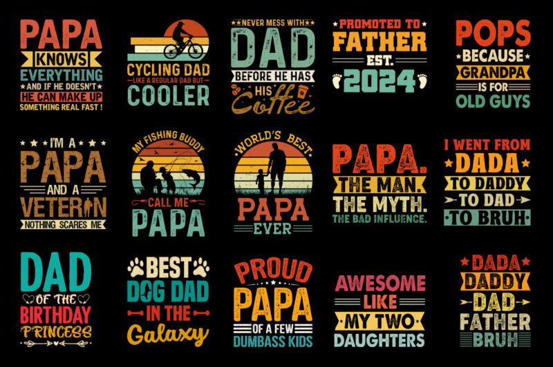 Dad Father’s Day T-Shirt Design Bundle