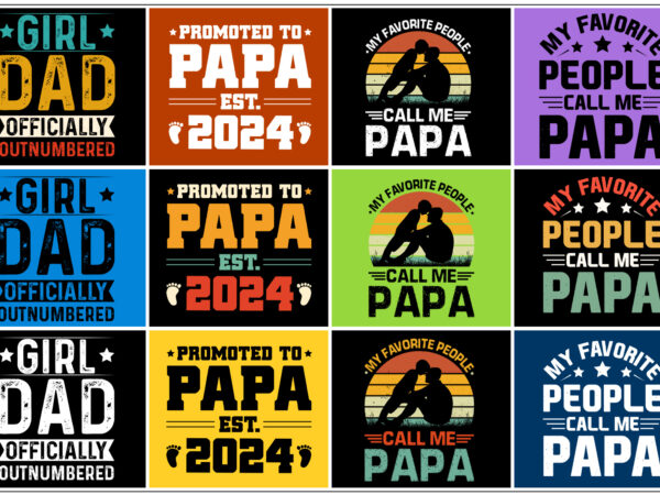 Dad papa t-shirt design bundle