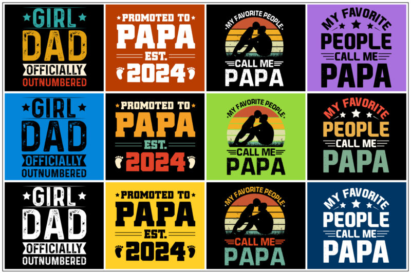 Dad Papa T-Shirt Design Bundle