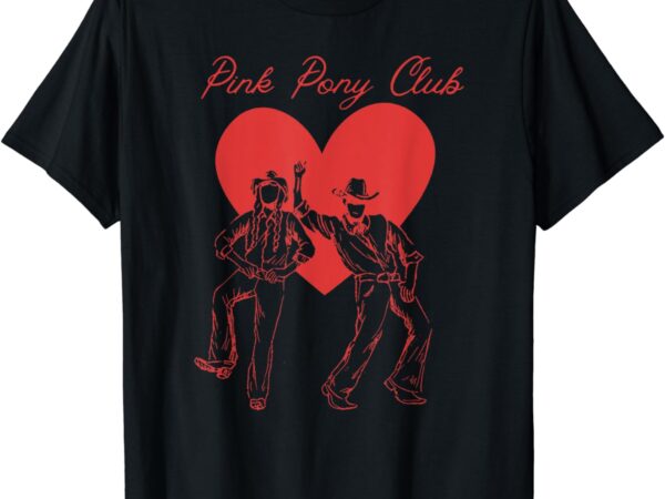 Dancing pink pony club, c.r western t-shirt