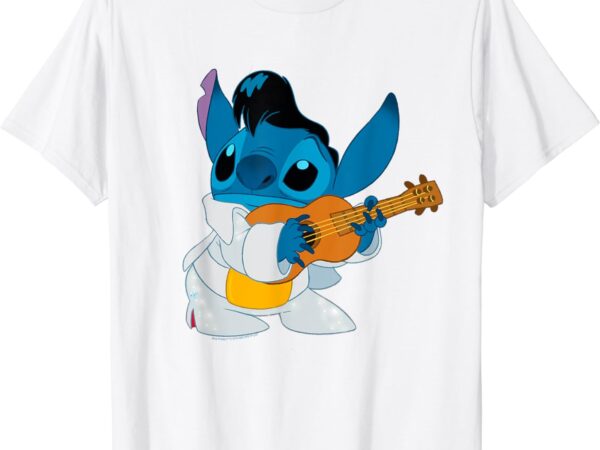 Disney lilo & stitch iconic elvis stitch ready to play logo t-shirt