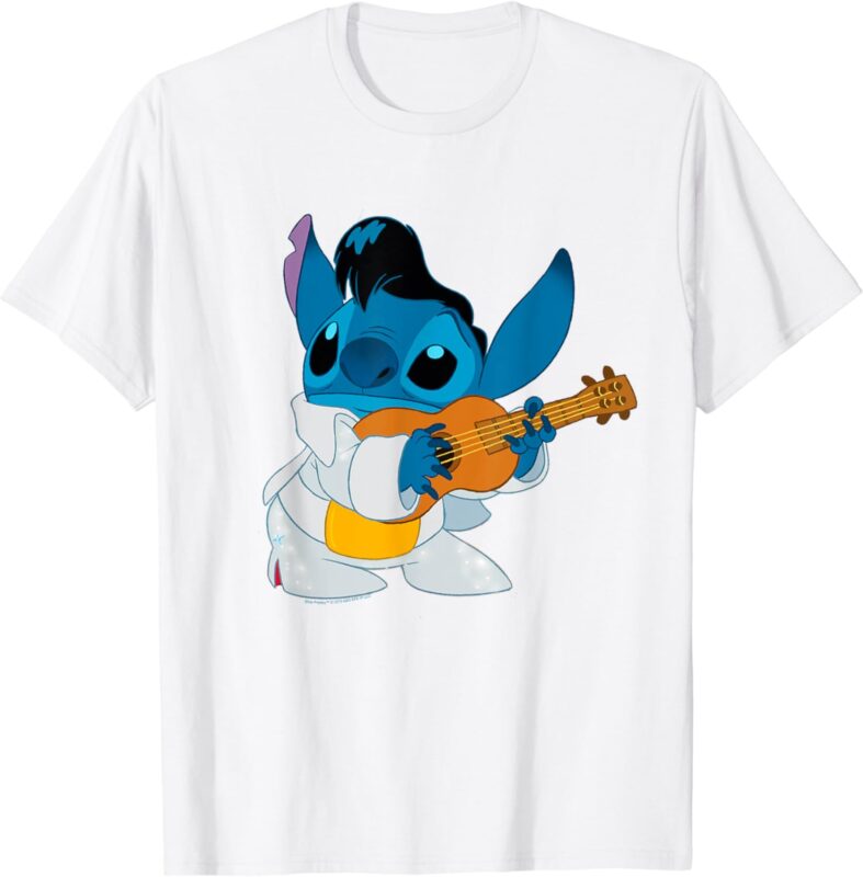 Disney Lilo & Stitch Iconic Elvis Stitch Ready To Play Logo T-Shirt