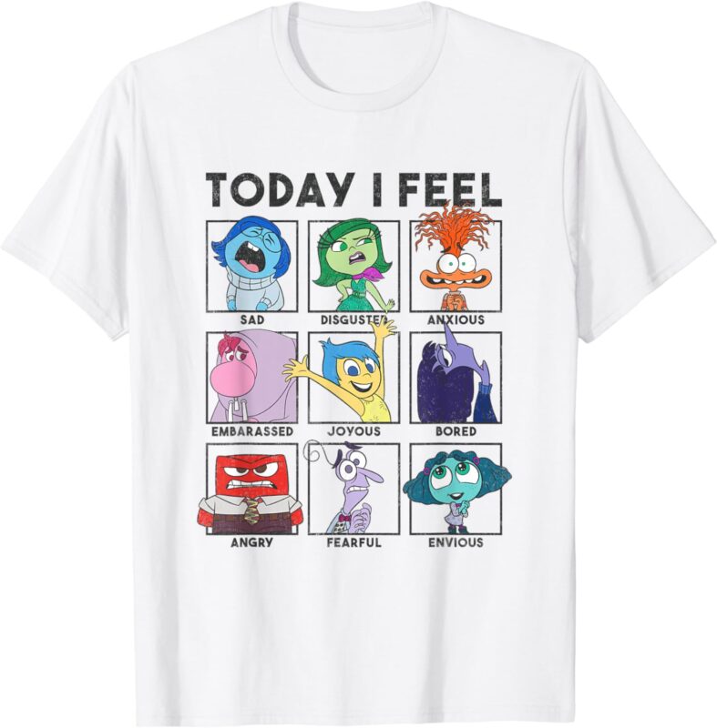 Disney Pixar Inside Out 2 Today I Feel… Vintage Panels T-Shirt