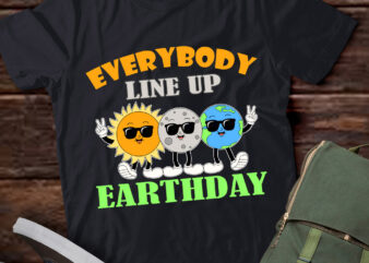 Earthday Everybody Line Up Sun Moon Earth Kid Men Women T-Shirt PN