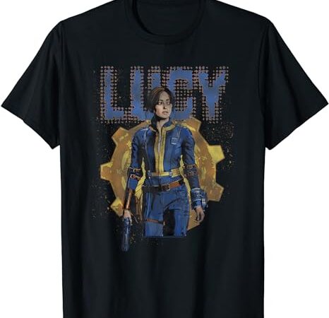 Fallout tv series lucy maclean halftone vault 33 t-shirt