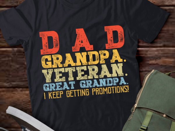 Fathers day dad grandpa veteran great grandpa from grandkids t-shirt ltsp