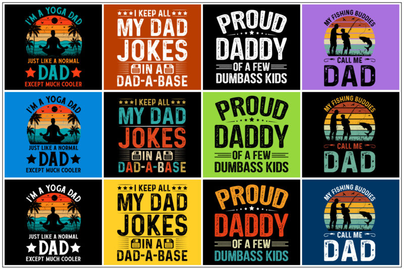 Father’s Day Dad T-Shirt Design Bundle