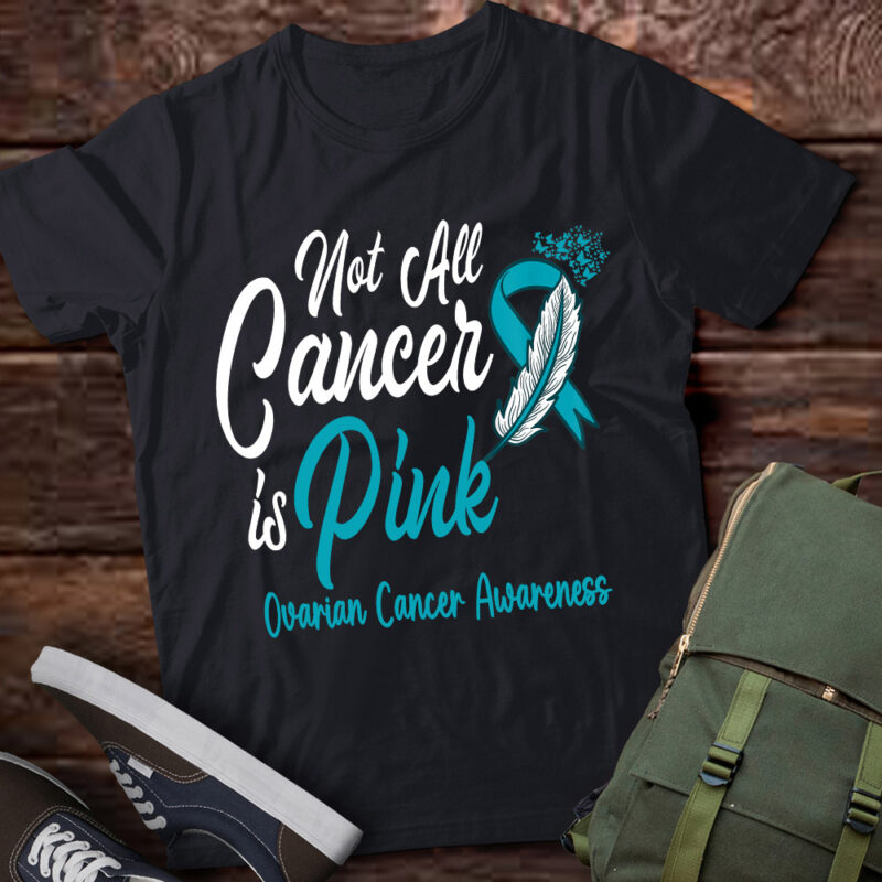 Feather Ribbon Butterfly Ovarian Cancer Awareness Shirt LTSP