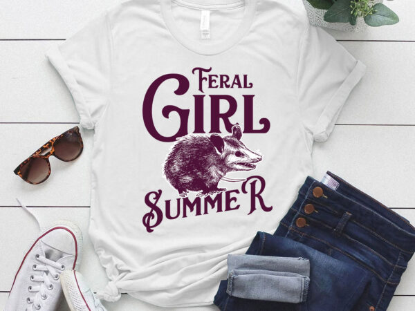 Feral girl summer opossum vintage t-shirt ltsp