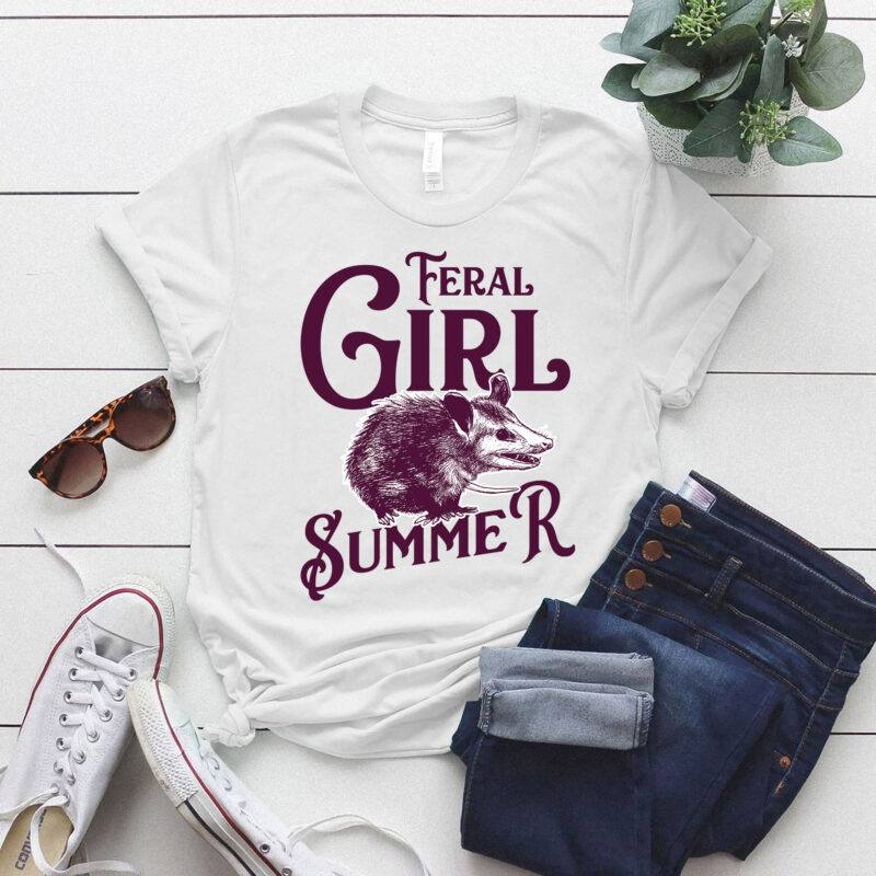 Feral Girl Summer Opossum Vintage T-Shirt ltsp