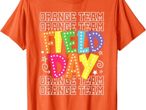 Field day orange team color war camp team game competition t-shirt