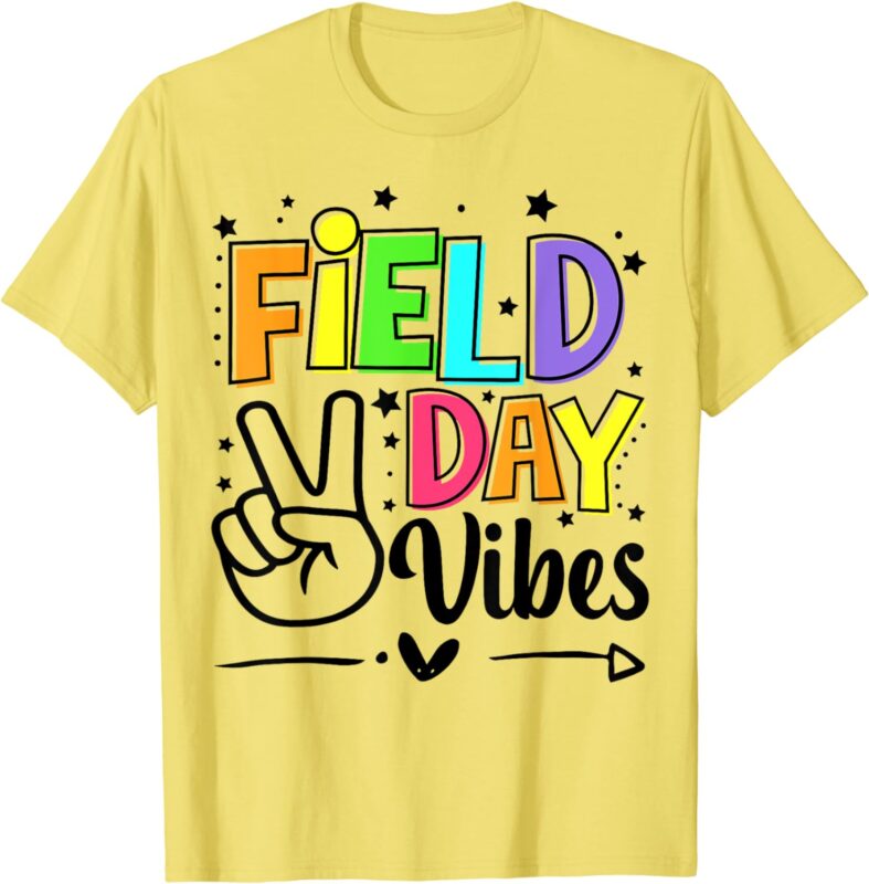 Field Day Vibes Funny For Teacher Kids Field Day 2024 Yellow T-Shirt