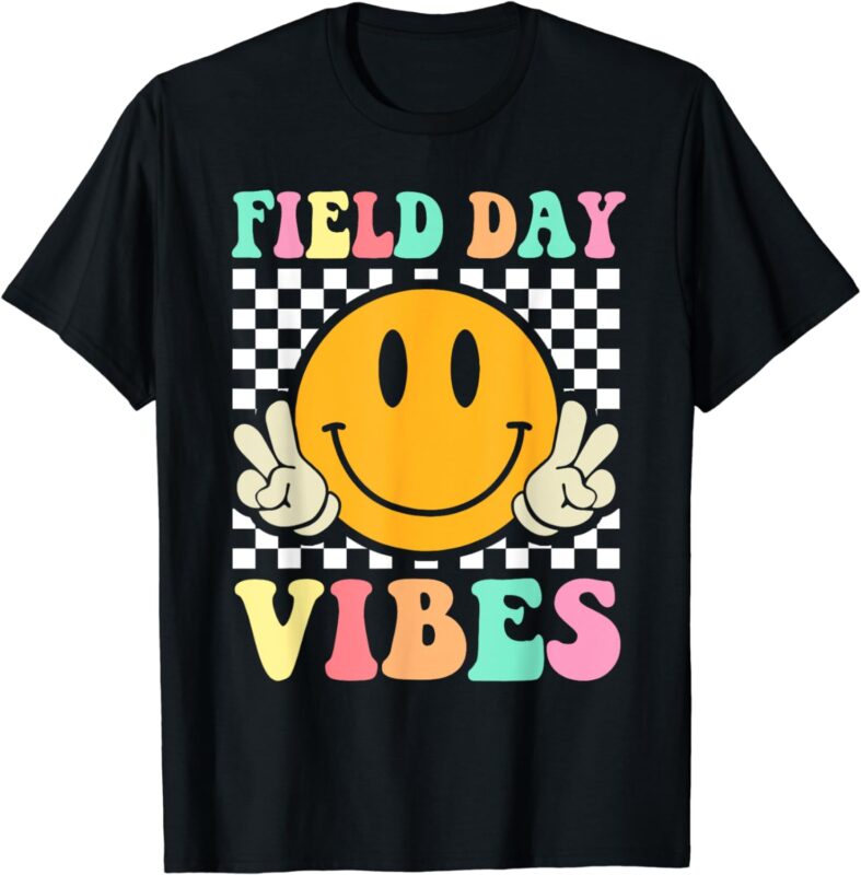 Field Day Vibes Retro Smile Teacher Kids Field Day 2024 T-Shirt
