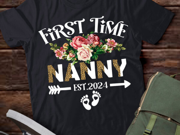 First time nanny est 2024 promoted to new baby shower party mother’s day t-shirt ltsp