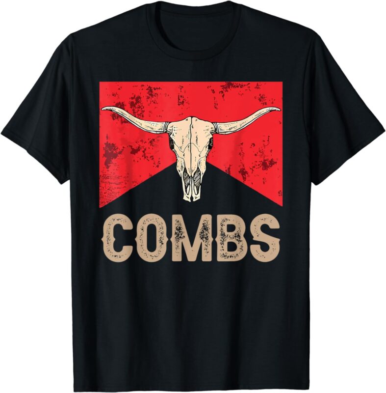 Funny Combs Country Music Western Cow Skull Cowboy T-Shirt