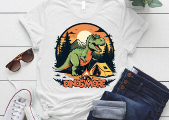Funny Dinos’more Camping Dinosaur Camp Camper T-Shirt ltsp