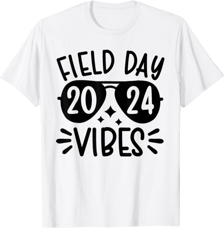 Funny Field Day Vibes 2024 Sunglasses Teacher Kid Field Day T-Shirt