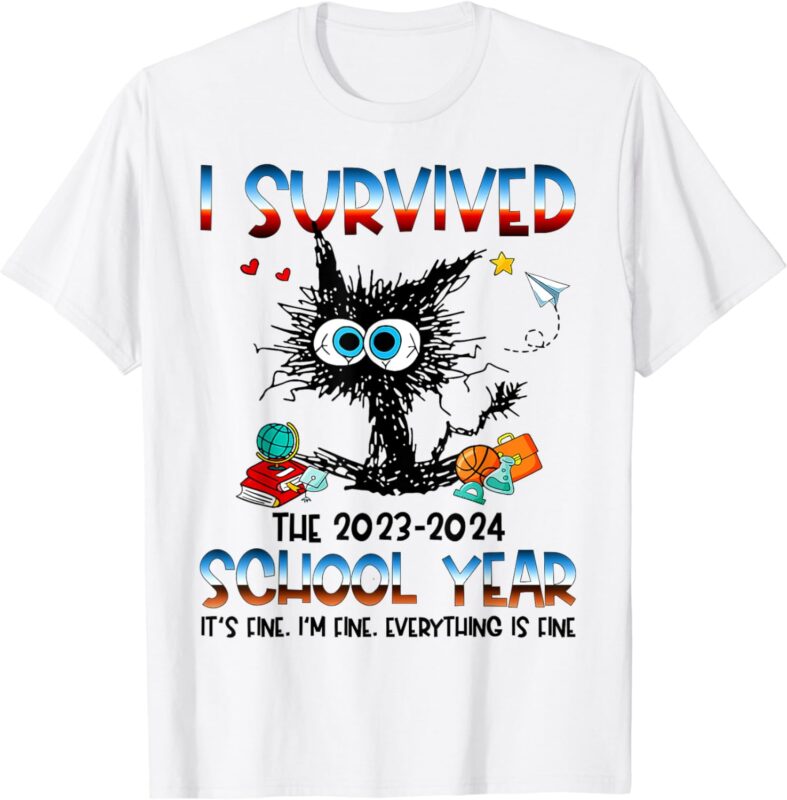 Funny Teacher I Survived Last Day of The School Year 2024 T-Shirt