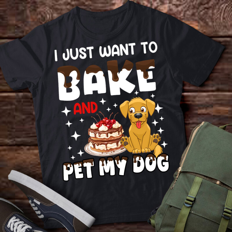 Funny dog Baking Design Men Women Cake Baker Baking Lover T-Shirt ltsp