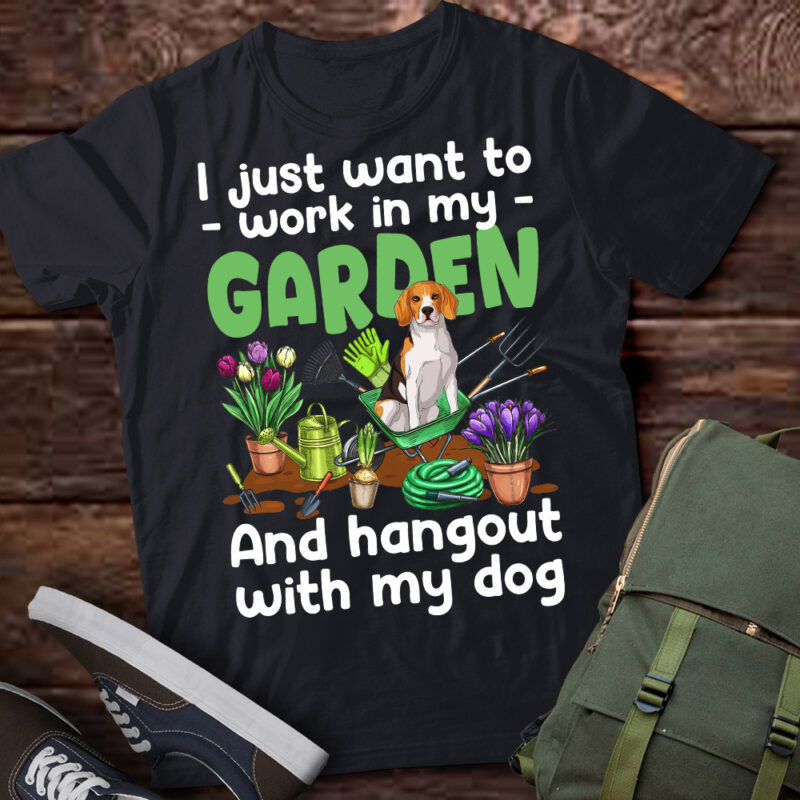 Gardening With My Beagle Dog Plant Lover Florist Gardener T-Shirt ltsp