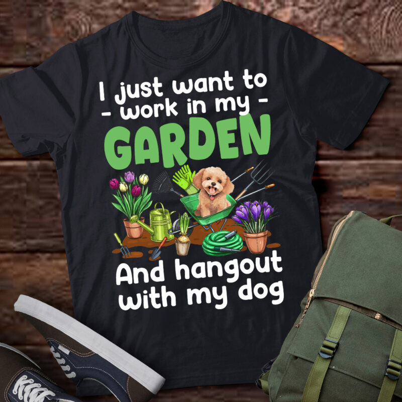 Gardening With My Poodle Dog Plant Lover Florist Gardener T-Shirt ltsp